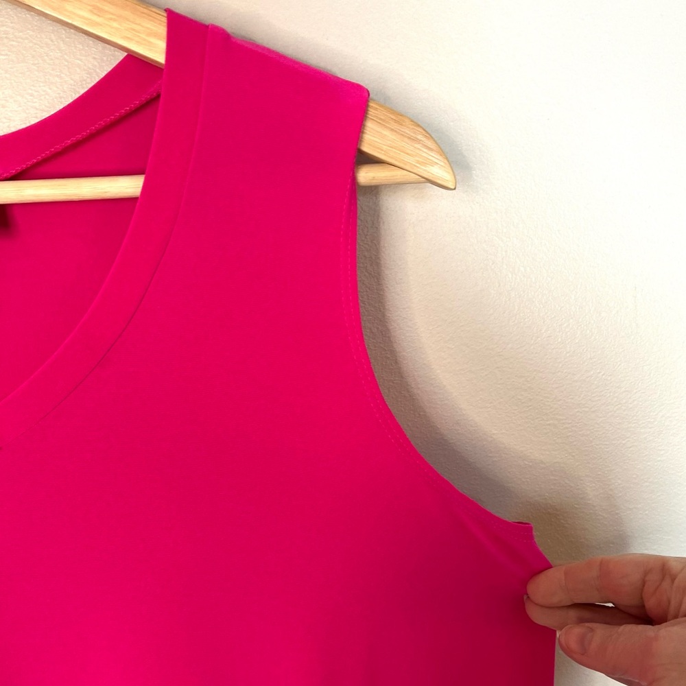 Joseph Ribkoff Fuschia Pink A-Line Swing Sleeveless Mini Dress Women’s Medium - Picture 3 of 9